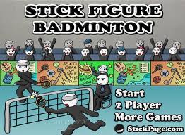 Gra stick figure badminton